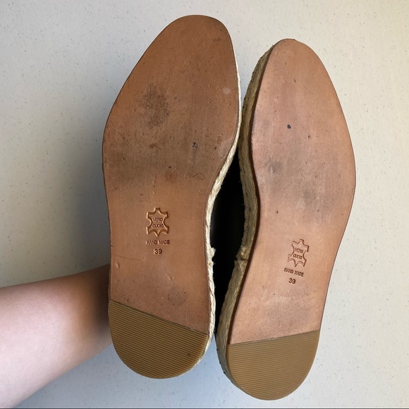 Tia Cibani Black Leather Espadrille Almond Loafer - Picture 5 of 5